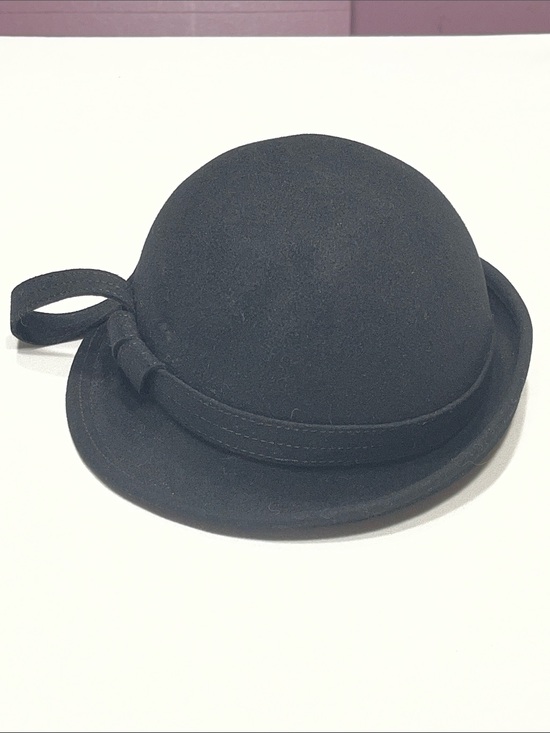 Adolfo Accessories - Vintage Adolfo II New York Paris Black Wool Felt Cloche Bowler Hat
